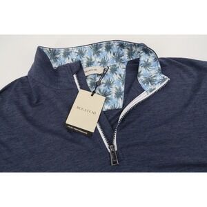 Bugatchi UV50 Performance Men's XL Navy 1/4 Zip Pullover Long Sleeve NEW